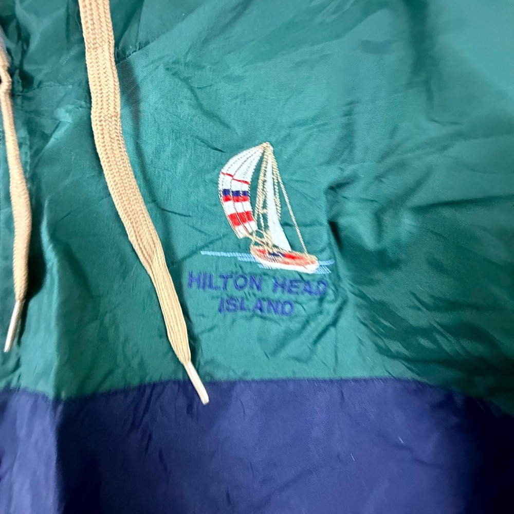 Vintage Charles River Apparel Hilton Head Island Anorak Jacket Mens Green Medium - Picture 3 of 6
